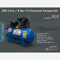 200 Lt Kompresör 8 bar - Bakaş Makina